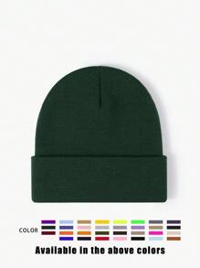 1pc Unisex Solid Color Knitted Hat, Y2K Style Outdoor Warm Beanie, Casual All-Match Winter Ski Cap Suitable For Daily Commute