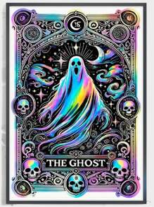 1 件 DIY 钻石画全钻，彩虹闪耀幽灵钻石艺术套件，圆形钻石马赛克艺术品，适合成人和初学者，家庭办公室装饰休闲工艺品，节日礼物 - 彩色 - 查看 4