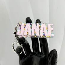 1 bucă breloc acrilic personalizat, breloc cu nume rucsac, etichetă cu nume 3D, etichetă cu nume personalizată, etichetă cu nume acrilică personalizată, etichetă pentru geanta pentru scutece