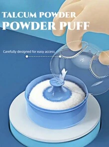 1pc Body Powder Powder Puff,Large Portable Handle Hair Salon Makeup Sponge Set (Handle Pattern Randomly Shipped)