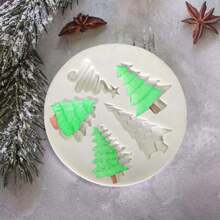 1pc Christmas Tree Silicone Mold, Candle Mold, Soap Mold, Resin Molds, DIY Soft Pottery Clay Drop Glue Decorative Mold, Hand Decorative Art Tools
