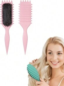 卷发定型刷，卷发刷，2024 款带鳄鱼夹的新款发型刷，卷发定型边缘提升造型刷，适用于卷发湿发梳理，塑造和定型卷发，适合男女，由 Candybrush 设计