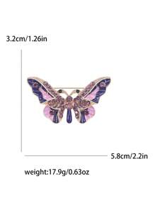 女士时尚珐琅蝴蝶胸针水钻昆虫别针派对宴会休闲配饰礼物
