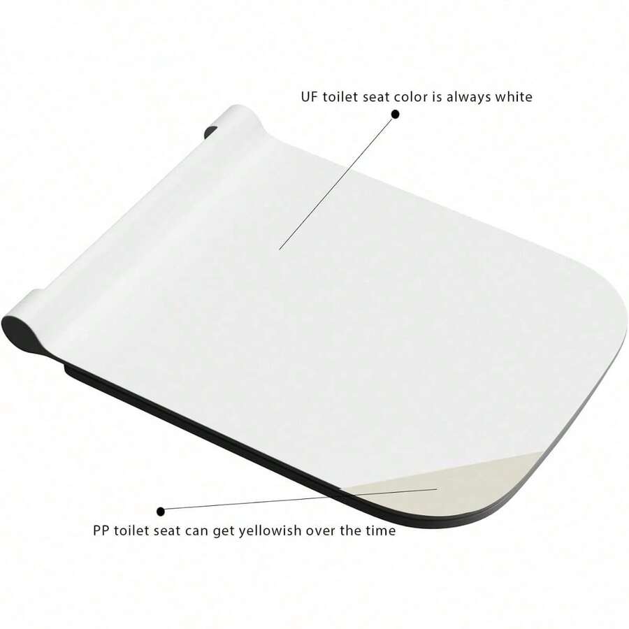 Soft Close Toilet Seat Square Shape Ultra Slim Design Quick Release