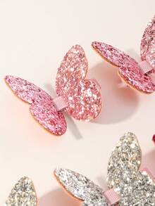 Zestaw 10 spinek do włosów dla dziewcząt z brokatowymi kokardkami, idealnych do codziennej dekoracji - Wielokolorowe - Zobacz 3