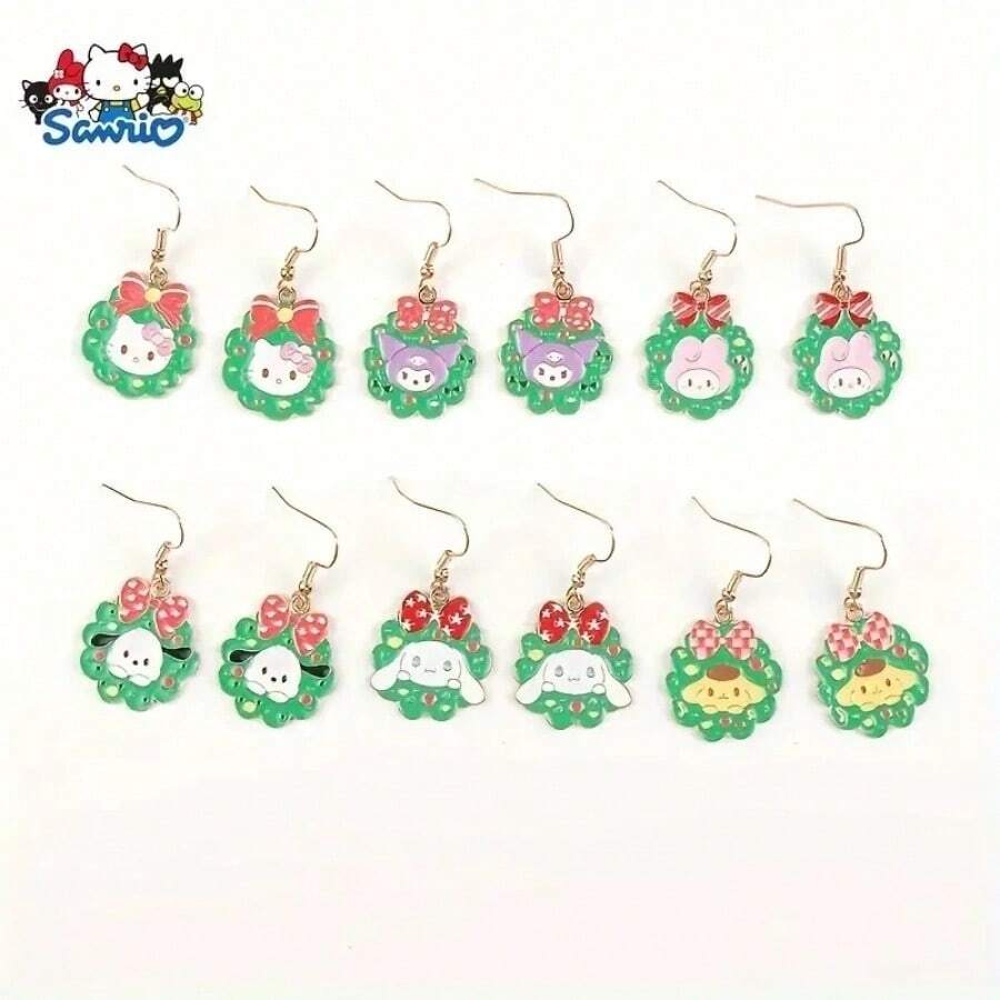 Set Of 6 Elegant Holiday Jewelry, Is Perfect For Christmas, Seasonal Celebrations And Party-Themed Earring Personalized Accessories.Fashion Animation Accessories, Suitable For Women, Sister Good Friends Friendship Wife Birthday Gift - Multicolor - View 1