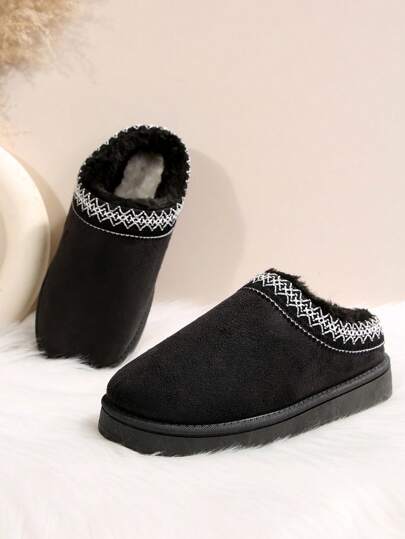 Botas de neve casuais plus size da moda, rasas, com forro térmico e acolchoamento grosso, cano baixo