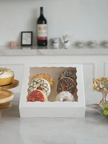 2pcs/5pcs/10pcs Window Bread Box, Cake, Pastry, Chocolate, Cookie, Pie, Birthday Party, Wedding, Easter, Snack Packaging Box