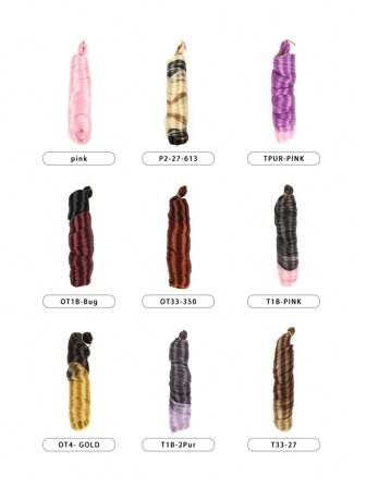 شعر بضفائر فرنسية مجعَّد طويل 22 بوصة، تمديدات شعر صناعية مقاومة للحرارة باللون الزهري والبني والبنفسجي متعدد الألوان، موجات طبيعية طويلة تجعيد كروشيه شعر للنساء للاستخدام اليومي والأعياد والحفلات وتنكرات