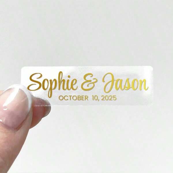 Foil Transparent Wedding Label/Calligraphy Wedding Labels Stickers/Small Clear Stickers Labels/Customized Stickers For Wedding(Right Angle Sticker) Adhesive Stylish, Adorable, Colorful Custom, Ideal Gifts For Him, Ideal Gifts For Her, Boyfriend, Dad, Girlfriend, Mom, Family, Friends, Tea Room, Home, Garden, Office, For Anniversaries, For Valentine's Day, For Mother's Day, For Birthdays, For Father's Day, For Graduation, For Weddings, For Housewarming,School Essentials,Customized Stickers,Back To School Supplies,Xmas Decoration, Autumn Home Refresh