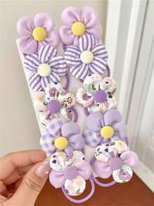 10/30pcs Set Women Spring New Cute Sweet Floral Hair Scrunchies Fabric Printed Elastic Hair Ties Hair Accessories, No Card Packaging Ponytail Holders Hair Rubber Bands Hair Rope,Summer,Holiday,Travel - Multicolor - View 5