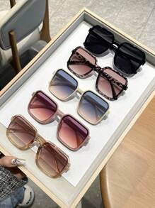 5-6pcs Women Geometric Frame Boho Elegant Modern Simple Style Fashion Glasses Combination For Outdoor Travel Driving Camping Street-Photography Accessories