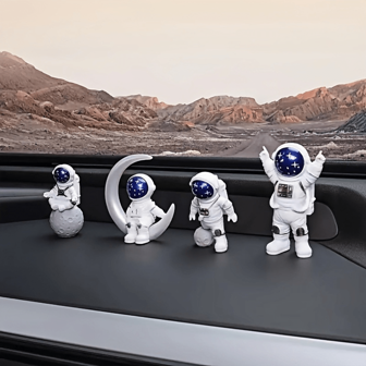 4 件/套，宇航员玩偶装饰，树脂宇航员小雕像，宇航员摆件桌面宇航员装饰，适用于客厅电视柜房间装饰家居摆设汽车摆件，适用于星球派对蛋糕装饰太空主题礼物户外装饰雕塑