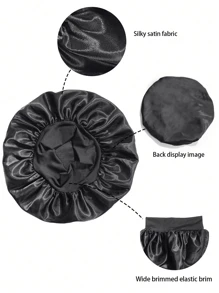 1/2pcs Men's Elastic & Silky Satin Bonnet , Wide Edge Comfortable Sleep Hat For Daily Style & Hair Care