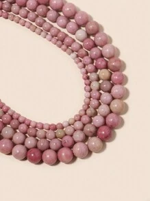 1pc Natural Stone Rhodonite Round Loose Beads 4 6 8 10 MM Fit DIY Charms Bracelet Earring Bead For Jewelry Making - Dusty Pink - View 3