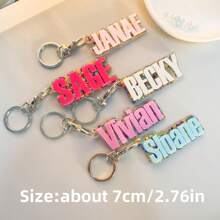 1 bucă breloc acrilic personalizat, breloc cu nume rucsac, etichetă cu nume 3D, etichetă cu nume personalizată, etichetă cu nume acrilică personalizată, etichetă pentru geanta pentru scutece