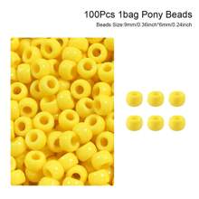 100/200pcs Acrylic Pony Beads Multicolor Plastic Bucket Beads For Jewelry Making DIY Braid Bracelet Necklace Pendant