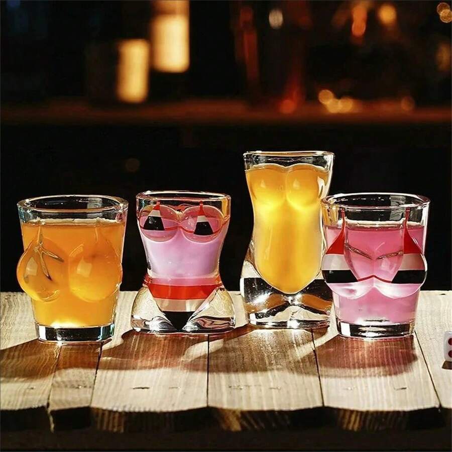 1pc Creative Body Shape Glass Cup Whiskey Glasses Wine Shot Glass Cup Sexy Lady Men Body Shape Chest Beer Cup For Vodka Whiskey Beer - Multicolor - View 1