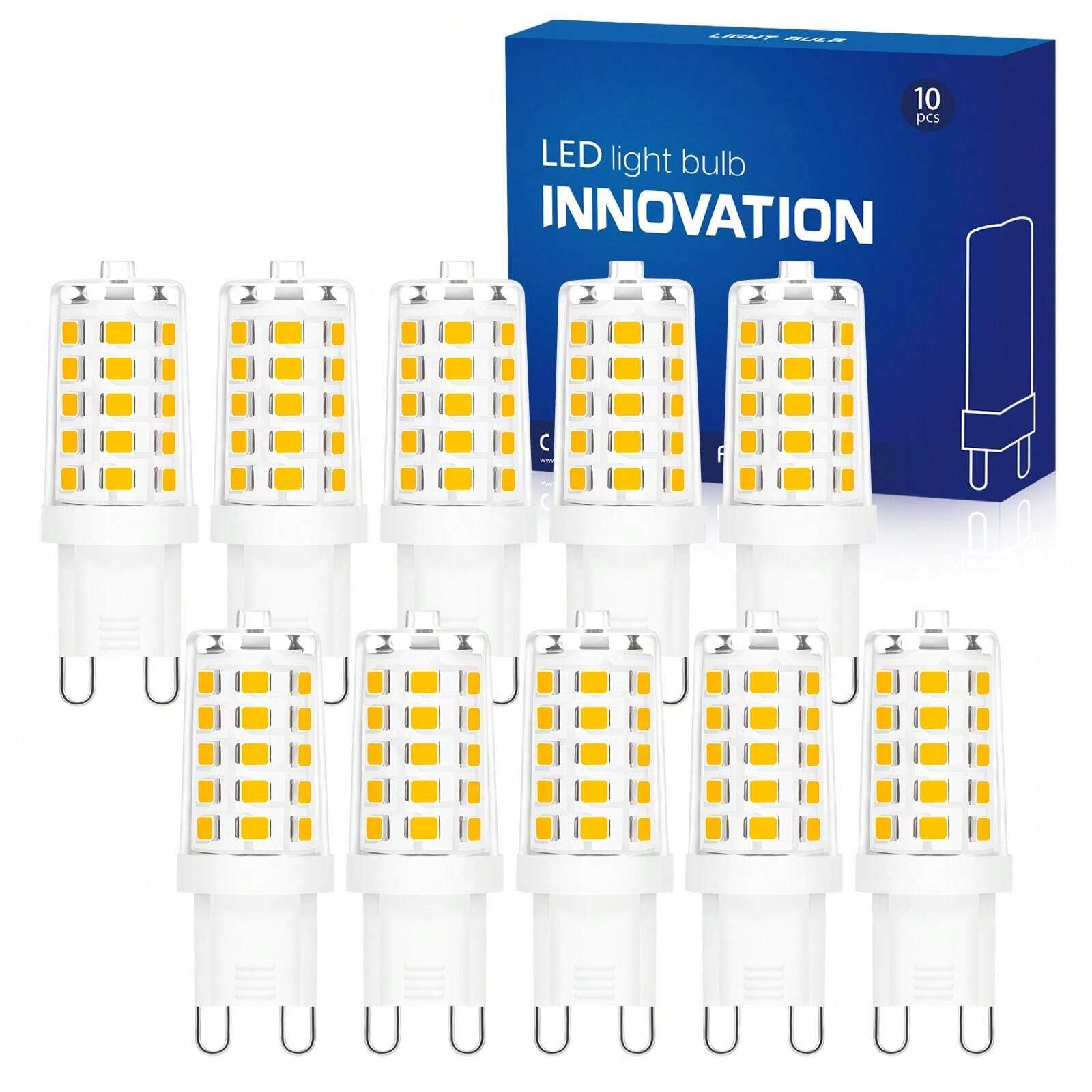 10 X G9 LED Light Bulbs, 3W Warm White, Equivalent To 35W G9 Halogen