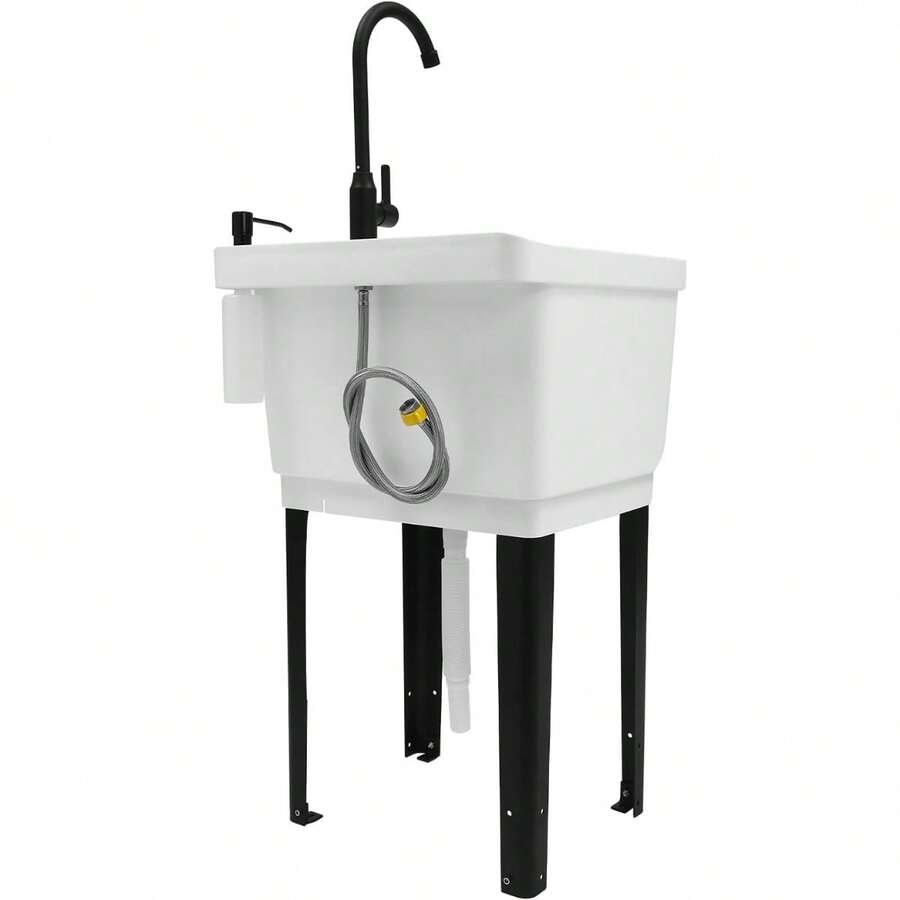 CNCEST Freestanding Space Saver Utility Sink 19.68 * 19 * 33.07in