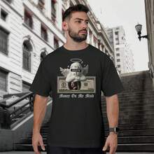 T-Shirt Cotton Shirt Unisex Mesh - 黑色 - 查看 1