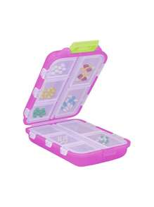 3 Packungen / 1 Packung tragbare Pillendose - ultraportabler wöchentlicher Reise-Pillenorganizer mit automatischem Spender und mehreren Fächern für Pillen, Vitamine und Fischöl - perfekt für Handtasche oder Tasche, kompakter und robuster Medizinbehälter