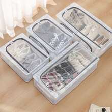 1 Pc Foldable Transparent Visible Non Installation Shoe Storage Box Suitable For Slippers, Sports Shoes, Leather Shoes, And High Heels