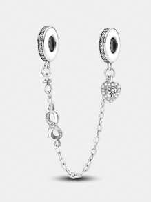 1 件优雅 925 纯银无限爱心链饰，适合女士手链、手镯、DIY 珠宝制作约会礼物精美女士珠宝情人节