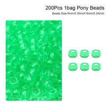 100/200pcs Acrylic Pony Beads Multicolor Plastic Bucket Beads For Jewelry Making DIY Braid Bracelet Necklace Pendant