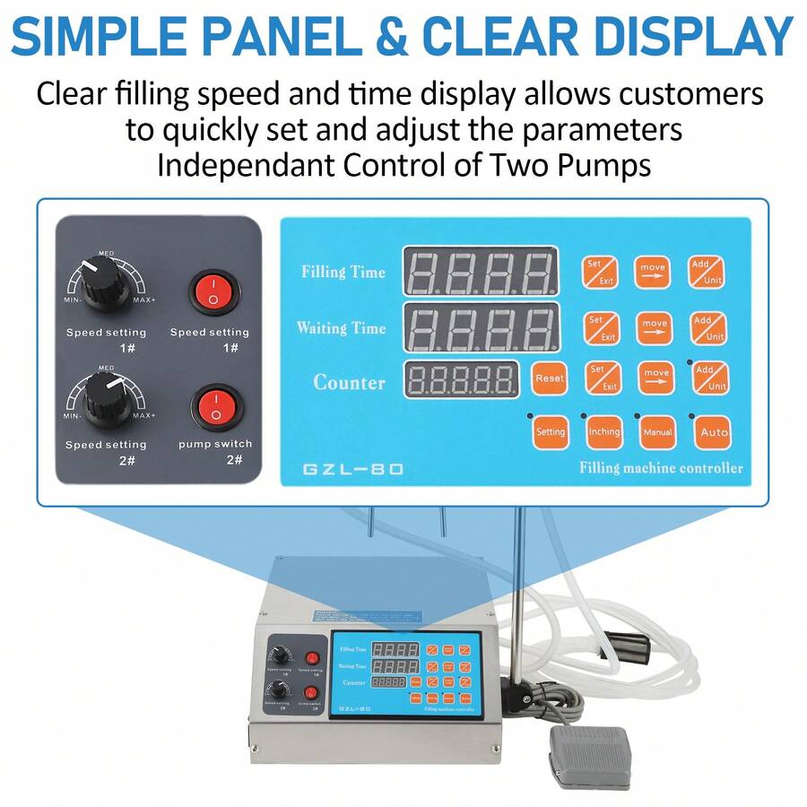 Liquid Filling Machine, Automatic Bottle Filler 1118 Fl Oz, Digital