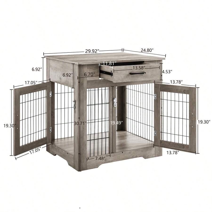 Dog Crate Table With Double Doors, Kennel End Table Furniture Dog