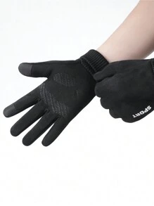 Găng tay cảm ứng giữ ấm mùa đông Unisex lót nhiệt, Găng tay thể thao chống gió thời tiết lạnh dành cho đạp xe, đi xe máy - Găng Tay Ấm Áp Thời Trang Thu Đông - Xem 7