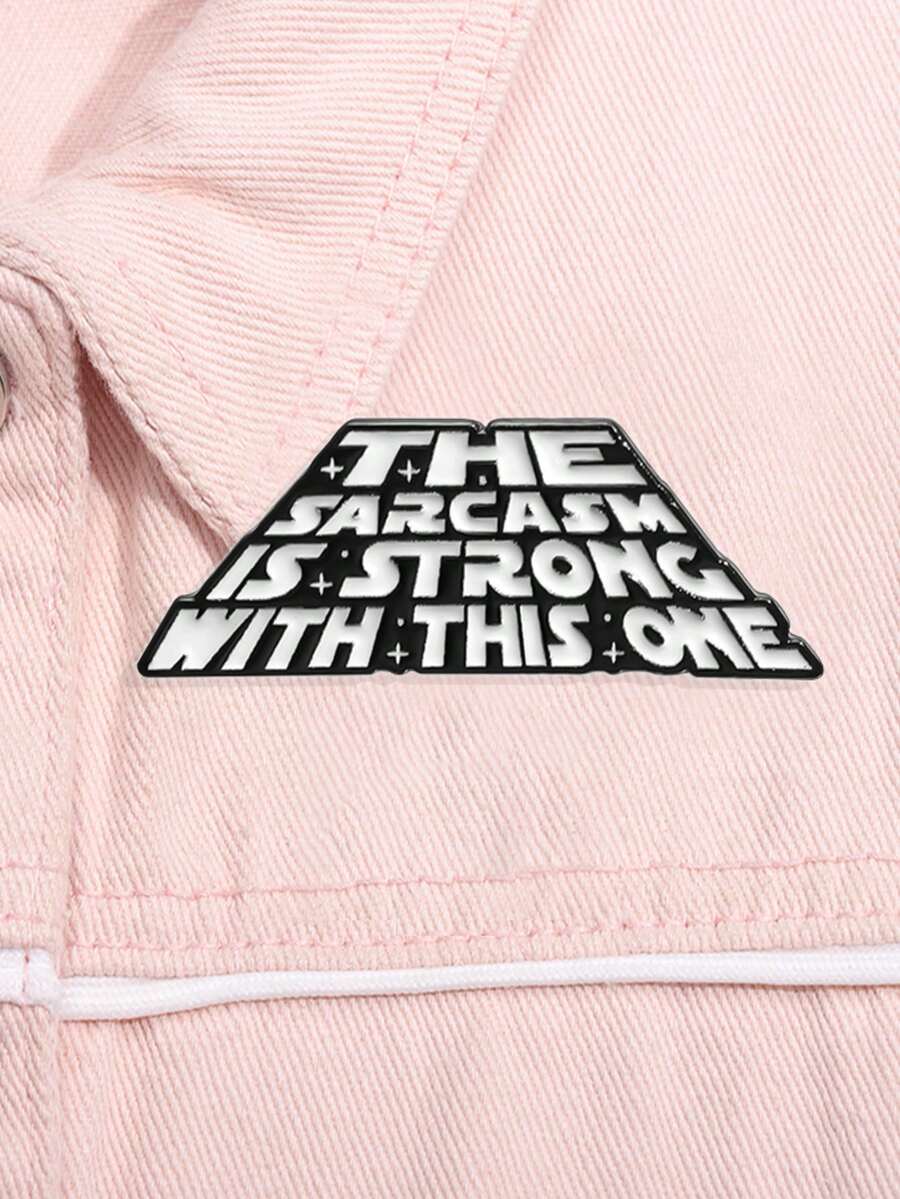 1pc Sự mỉa mai thật mạnh mẽ với chiếc trâm cài áo này, ghim tráng men, trích dẫn triết lý sống, trâm cài áo, huy hiệu ve áo, quà tặng trang sức - Đen và trắng - Xem 1