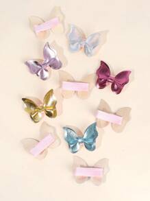 10pcs Colorful Butterfly Hair Clips For Toddler Girls Sparkling Gold Silver Butterfly Hairpins Adorable Metallic Insects Butterfly Barrettes Girls Holiday Party Headpiece Kids Hair Accessories - Multicolor - View 8