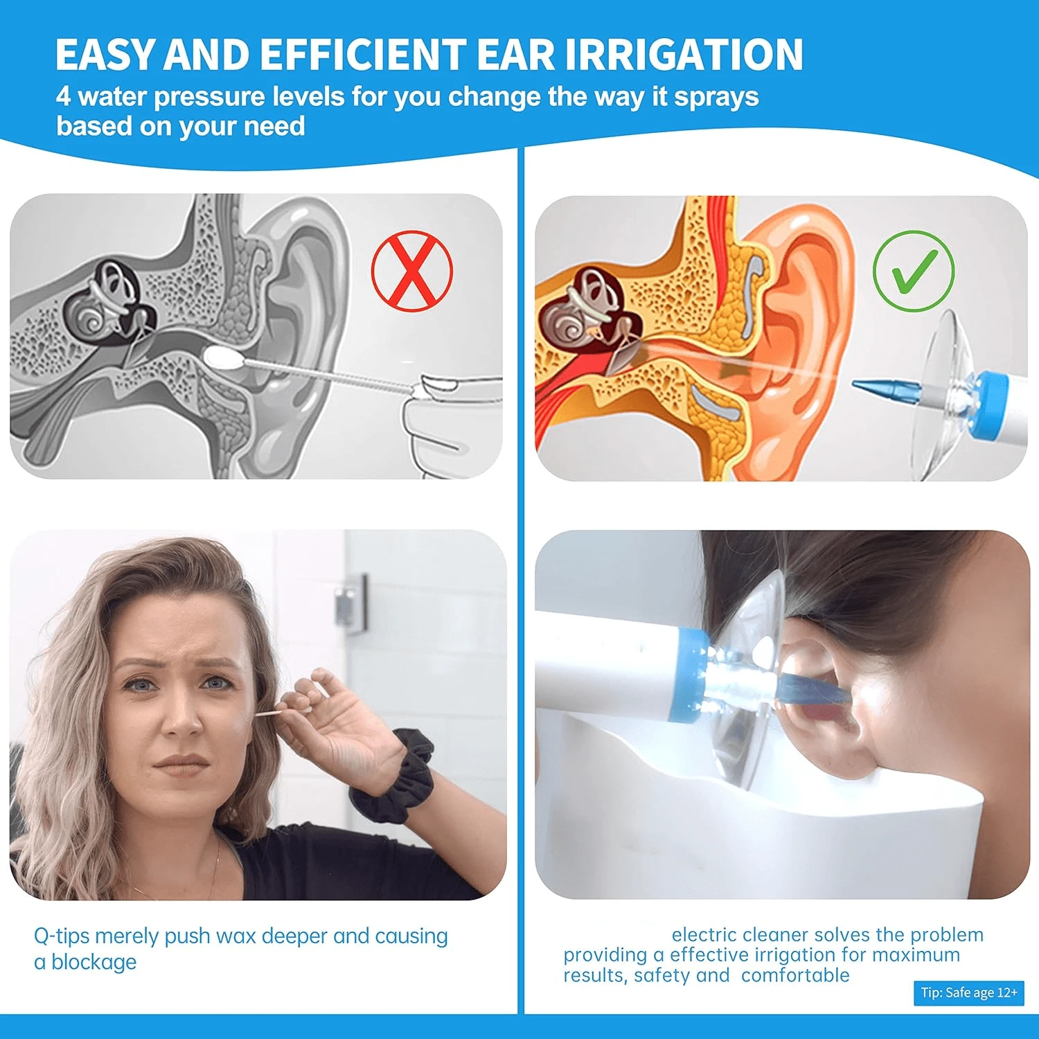 Ear Cleaning Kit Ear Irrigation Flushing System, Ear Wax Water Removal
