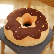 Cojín redondo de 14 pulgadas con forma de rosquilla rosa, cojín decorativo de impresión digital 3D, suave y cómodo, accesorio divertido con forma de comida, ligero y acolchado para sofá, silla, piso