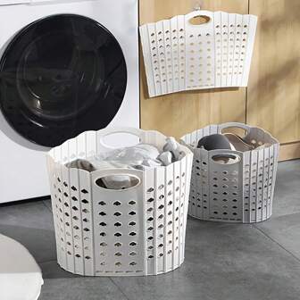 Panier à linge pliable, panier de rangement pour vêtements multifonctionnel à poignée, peut être plié et suspendu, panier à linge, panier de lavage, organisateur de salle de bain, panier, panier de rangement, panier à linge pliable