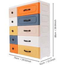 LOYALHEARTDY-BTG 5 Layers Plastic Drawer Dresser, Standing Large Colorful Storage Cabinet Storage Closet Cabinet 10 Storage Drawer Units For Bedrooms Living Rooms Kitchens - Multicolor - View 2