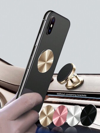 圆形通用手机支架，手机磁吸片，车载镀铝合金贴片，CD纹彩色薄款，多功能磁吸垫兼容、Android手机，生日礼物，家人，朋友车载饰品，车载手机支架