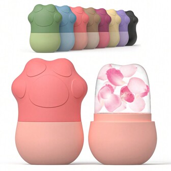 1 pezzo Rullo da viso in silicone per il ghiaccio, rullo da ghiaccio per il viso, il rullo da ghiaccio per il viso, gli occhi e il collo, cura della pelle con rullo da ghiaccio, supporto per ghiaccio per il viso, stampo in silicone riutilizzabile per il ghiaccio per il viso - senza fiori secchi, SPA, cura del viso, regalo per ragazze