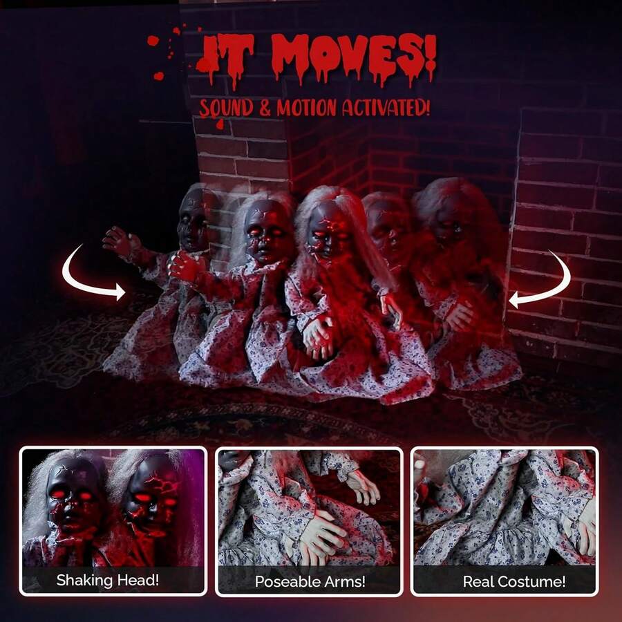 Halloween Decorations Standing Doll, Voice Activated, Makes Doll's