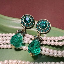 1 đôi Châu Âu và Châu Mỹ Đúng mốt , Tuyệt đẹp , Retro , Medieval , Và Phong cách hiện đại Mạ vàng Pha lê Và Đầy màu sắc Đá quý Kim loại Dangle Hoa tai , Thích hợp Đối với Của phụ nữ Mặc hàng ngày , Món quà , Và Phụ kiện trang sức - Đầy màu sắc - Xem 14