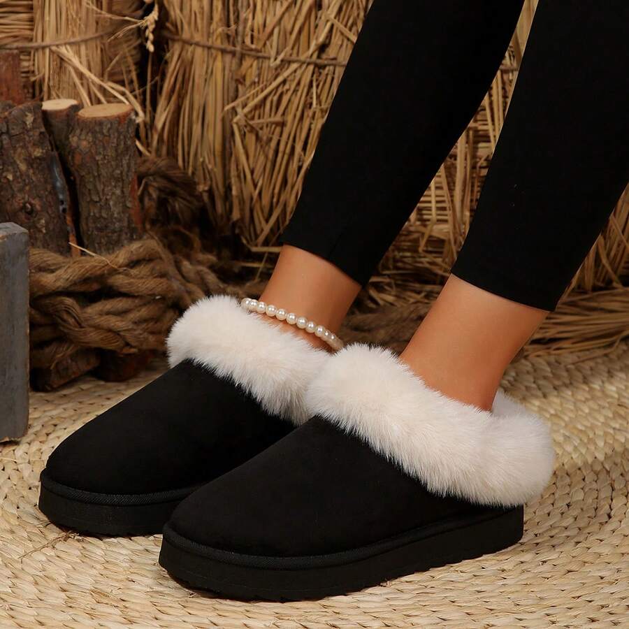 2024 New Women Winter Snow Boots Thickened Furry Lining Thick Bottom