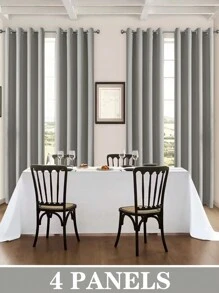 Panouri de perdele negre cu ochiuri, disponibile în opțiuni de 4/2/1 panouri, dimensiuni multiple, țesătură în 3 straturi de înaltă calitate, izolare termică și umbrire solară, potrivite pentru dormitor, sufragerie, sufragerie, bucătărie, dulap, culoare bej