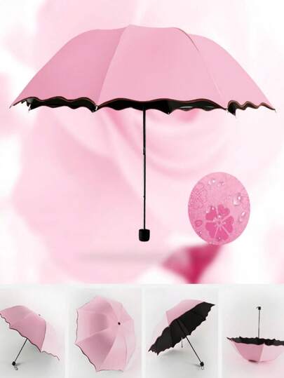 1把便携式雨伞，简约素色户外伞，春夏必备，伴娘礼物，房间装饰，卧室装饰，海滩，旅行，男女通用，度假，可爱小物