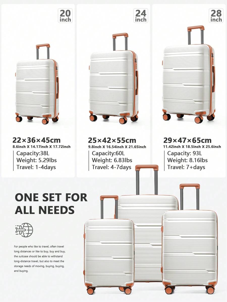Floless Luggage Sets 2 Piece Hard Shell Travel Carry On Luggage Hard