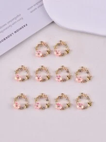 10pcs/set Fashion Zinc Alloy Rhinestone Decor Wreath DIY Pendant For Women For DIY Jewelry Making - Multicolor - View 8
