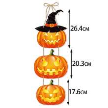 1pc Halloween Party Decoration, Pumpkin & Bat Door Hanging Ornament, Ghost Festival Scene Decor - Multicolor - View 7