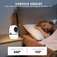 1 个 2MP 高清智能安全摄像头，USB 供电，支持 2.4G+5G 双频 WiFi，用于室内/室外家庭安全，自动运动检测和跟踪，彩色夜视，双向音频，高安全性，云存储和 SD 卡支持（不包括 SD 卡，需要单独购买），适用于家庭、办公室、老人、儿童、宠物监控 - 彩色 - 查看 4