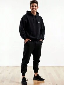Blouse And Pants Set Cold Kangaroo Sweatshirt Coat Shelter Kit Men's Sweatshirt Premium Winter Fashion - 黑色 - 查看 2